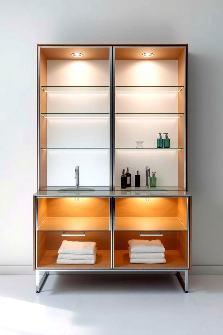 Glass Fronted Vanity - 22 Small Bathroom Vanity Ideas