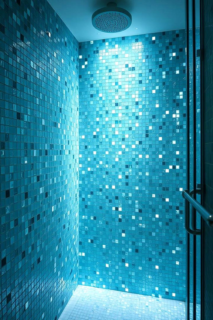 Glass Mosaic Tiles - 22 Walk-in Shower Tile Ideas