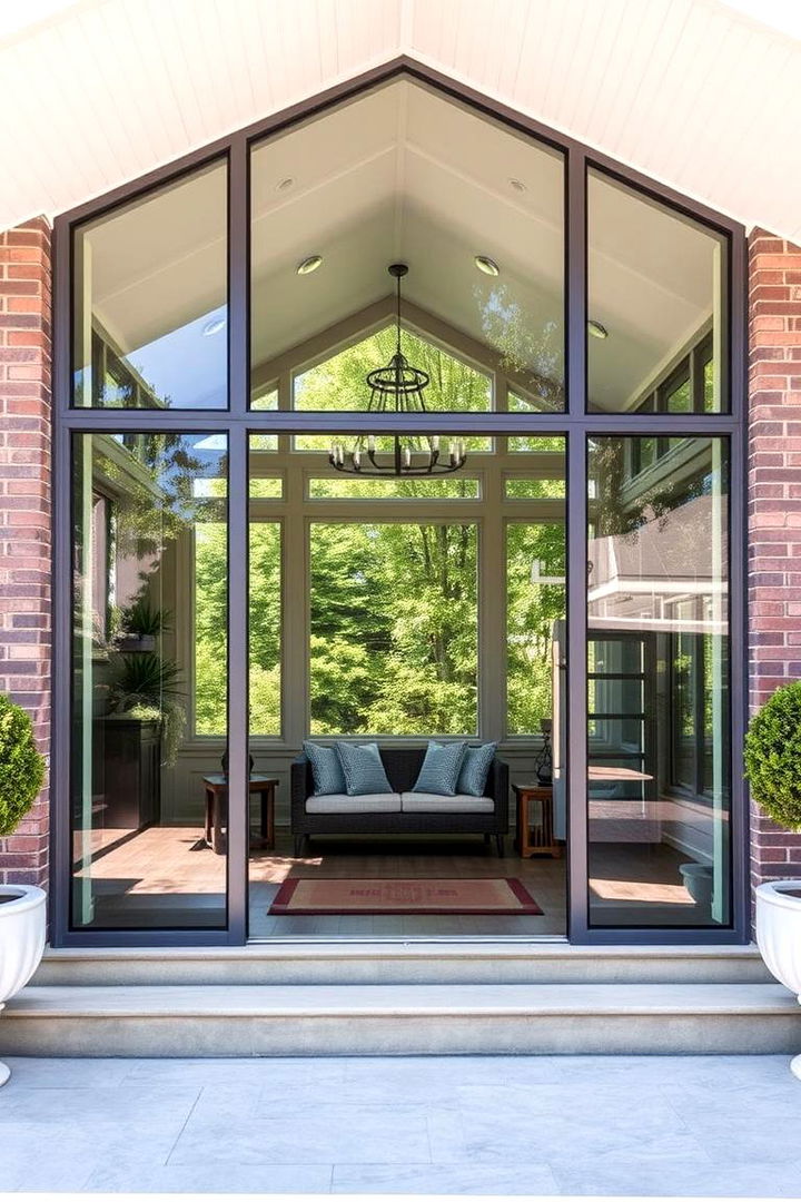 Glass Panel Beauty - 22 Front Porch Railing Ideas