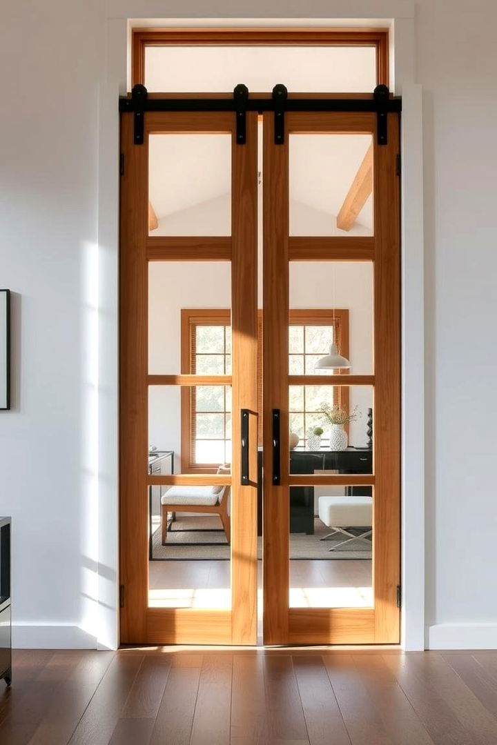Glass Panel Sliding Barn Doors - 22 Barn Door Ideas