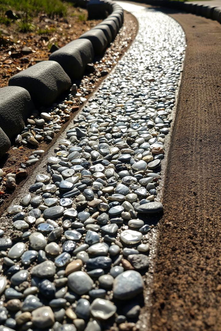 Glass Pebble Embedded Paths - 22 Concrete Walkway Ideas