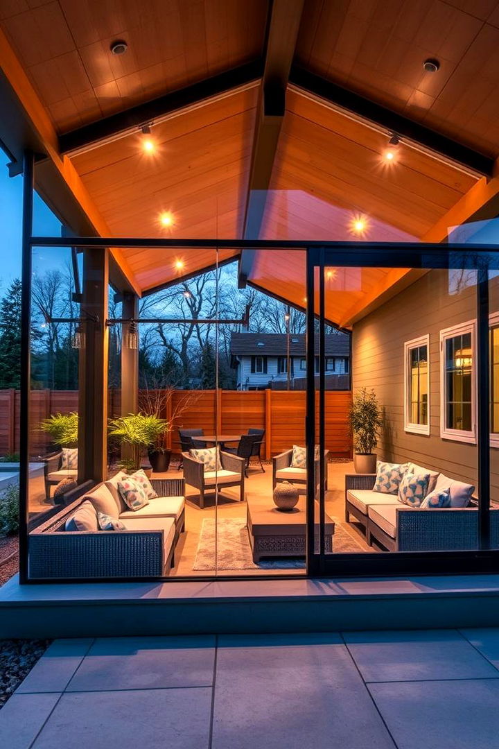 Glass Porches with Integrated Lighting - 22 Glass Porch Design Ideas