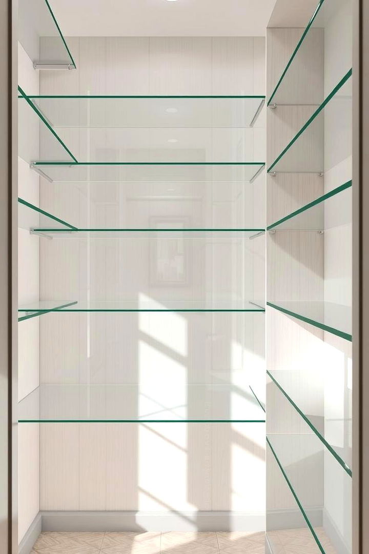 Glass Shelves for Modern Aesthetics - 22 Closet Shelving Ideas
