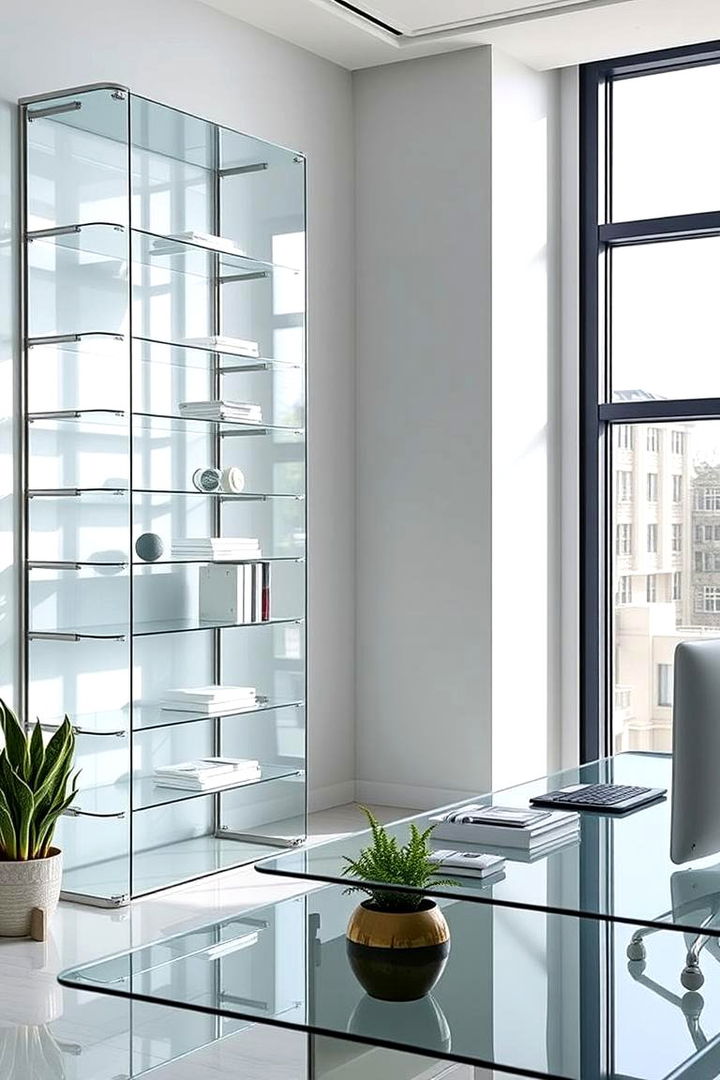 Glass Shelving Panels - 22 Office Shelving Ideas