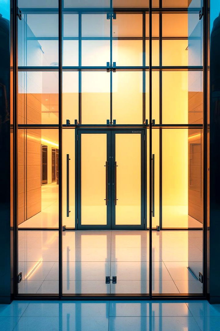 Glass and Metal Fusion - 22 linear fireplace ideas