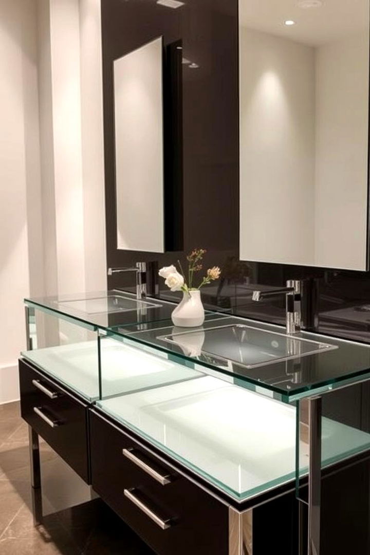 Glass and Metal Fusion - 22 Double Vanity Bathroom Ideas