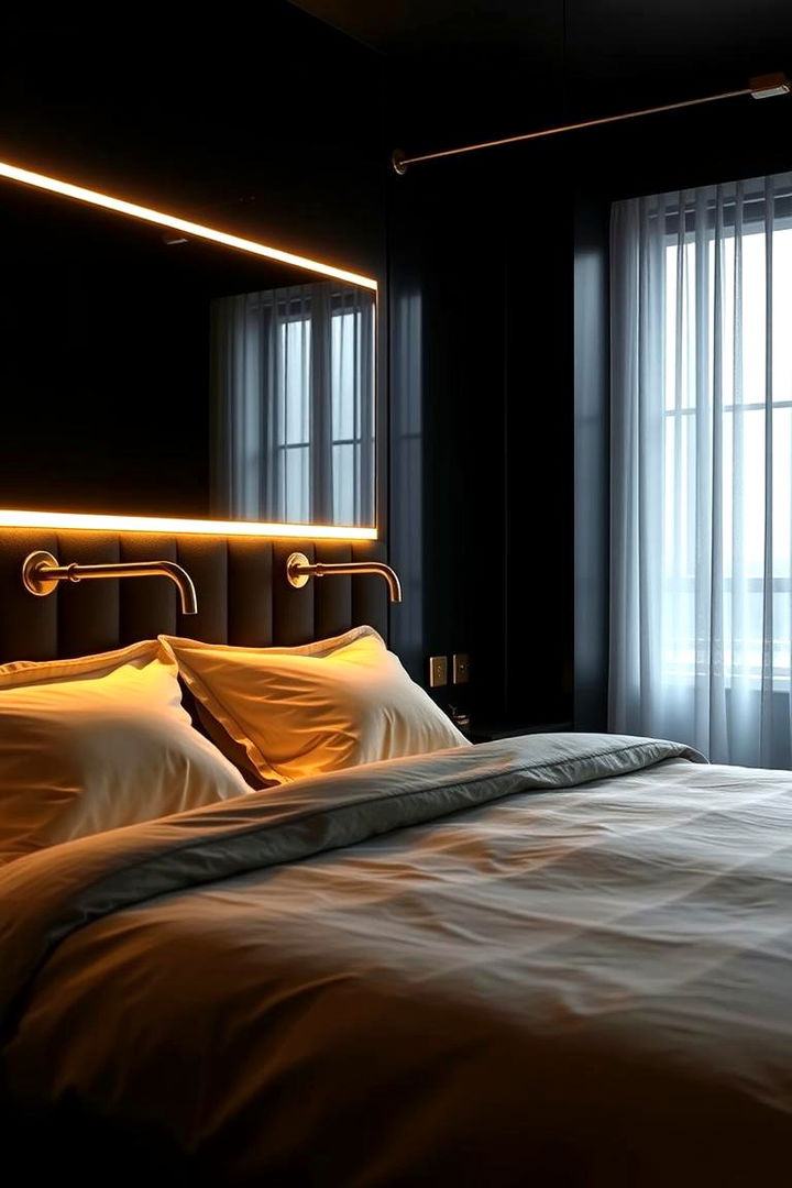 Gleaming Gold Fixtures - 22 Black and Gold Bedroom Ideas