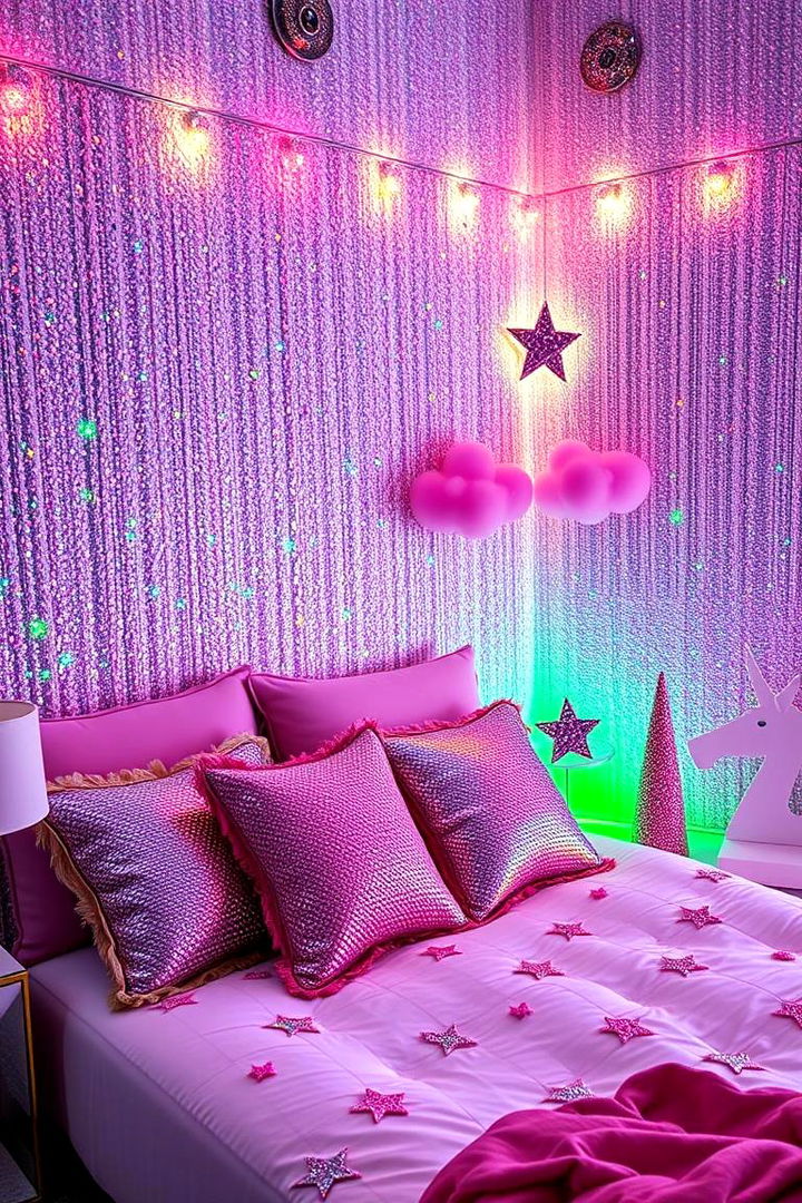 Glitter and Sparkle Accents - 22 Unicorn Bedroom Ideas