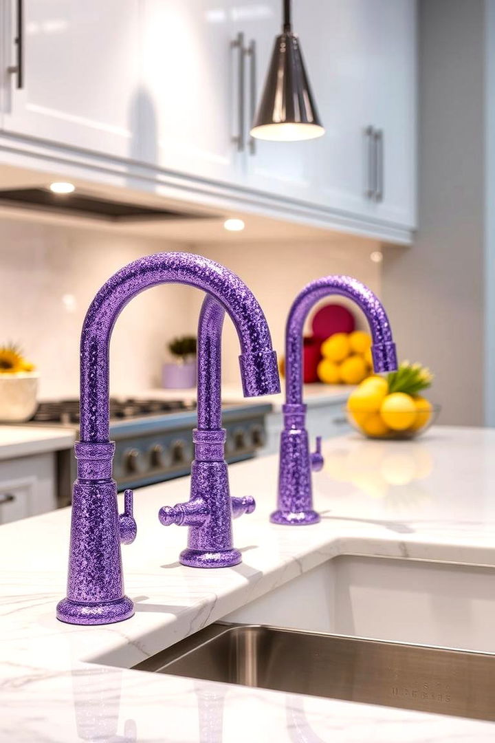 Glittering Purple Fixtures - 22 Purple Kitchen Ideas