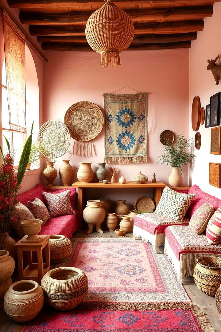 Global Artisan Touches - 22 Pink Boho Bedroom Ideas