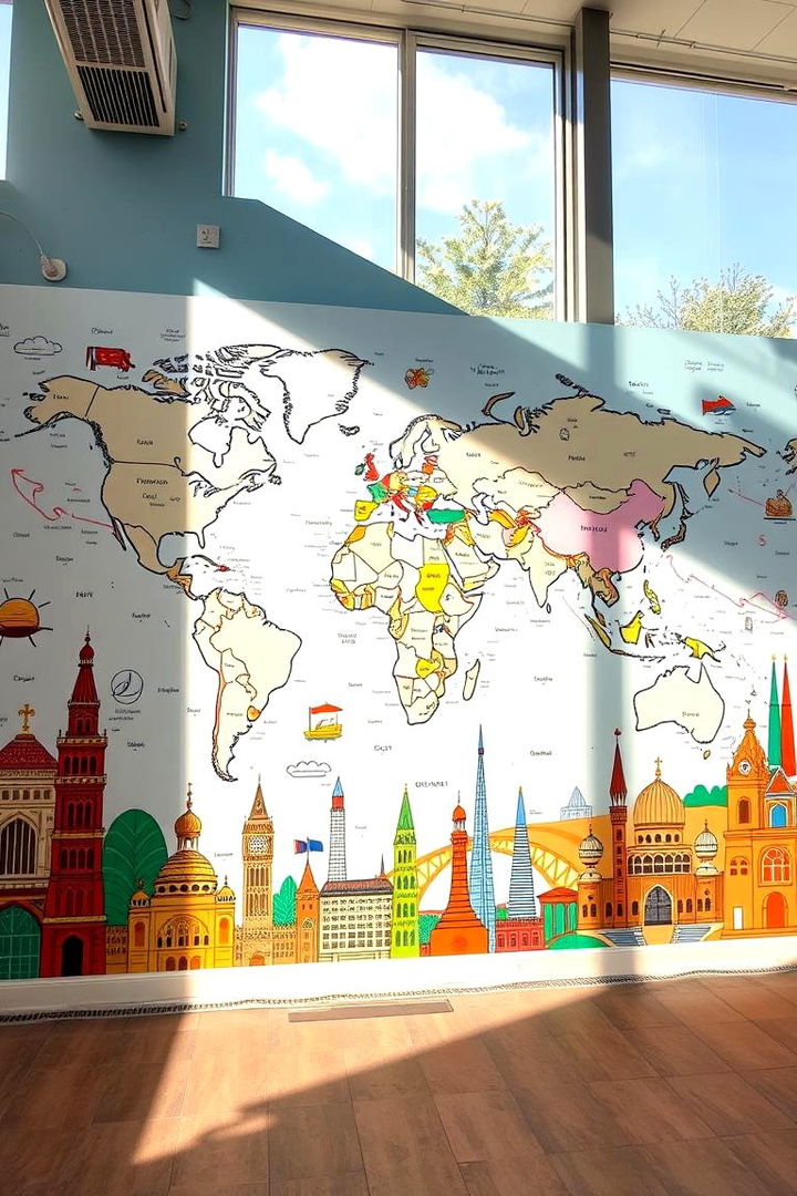 Global Connection Mural - 22 School Mural Ideas