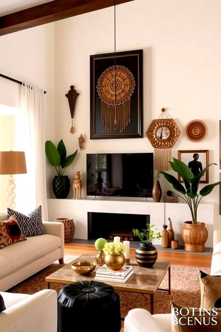 Global Cultural Touches - 22 Cream and Black Living Room Ideas