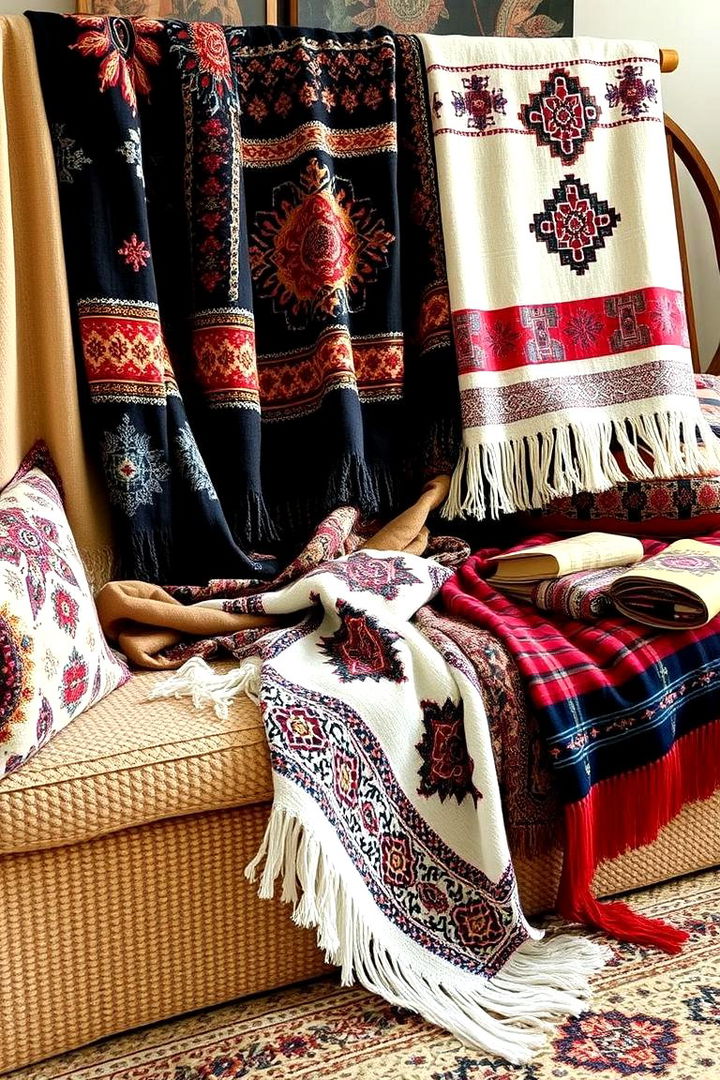 Global Inspired Throws - 22 Boho Decor Ideas