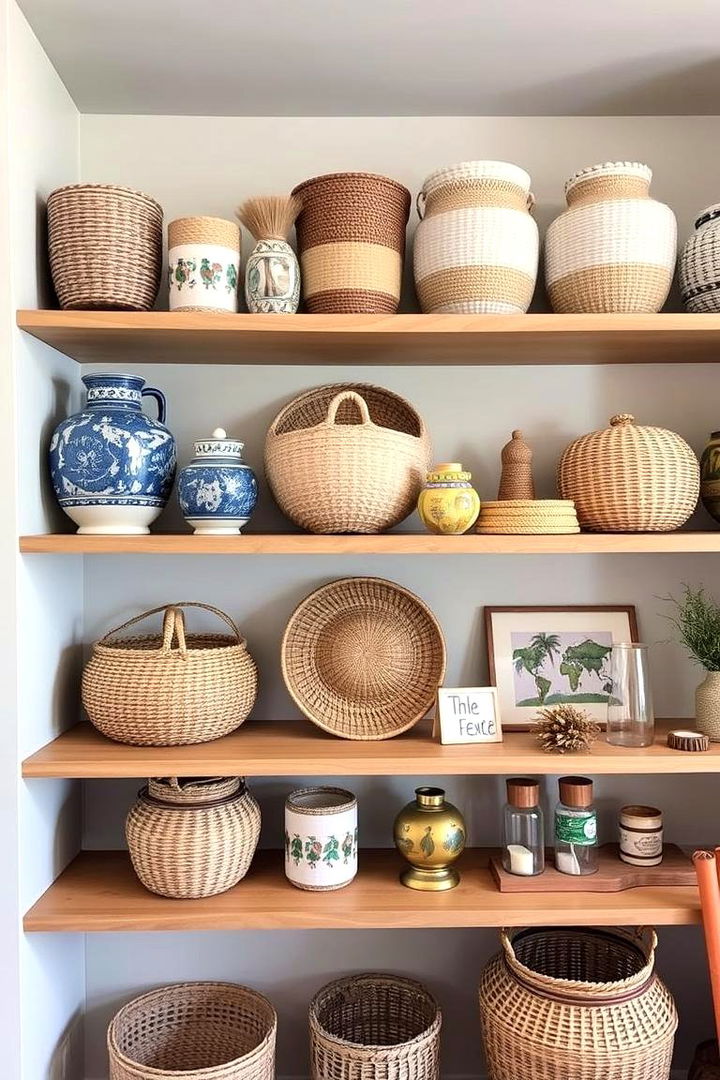 Global inspired Accessories - 22 Colorful Boho Living Room Ideas