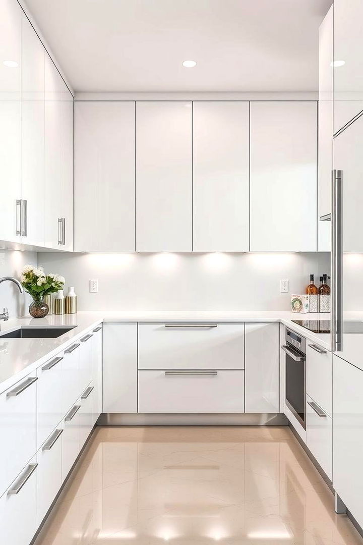 Glossy Finishes and Shine - 22 Grey and White Kitchen Ideas
