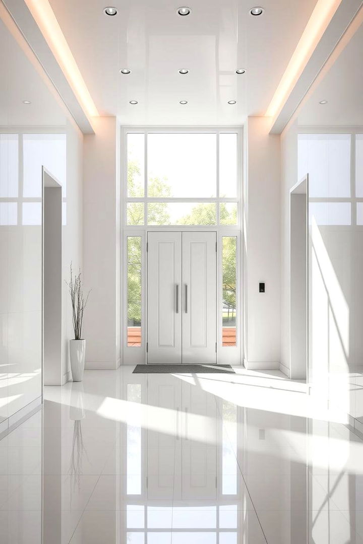 Glossy Finishes for Modern Appeal - 22 Small Entryway Tile Floor Ideas