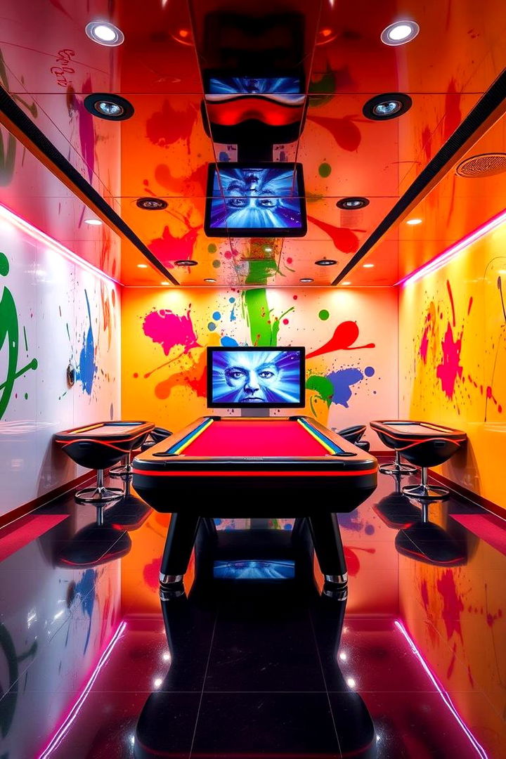 Glossy Playful Look - 22 Game Room Paint Ideas
