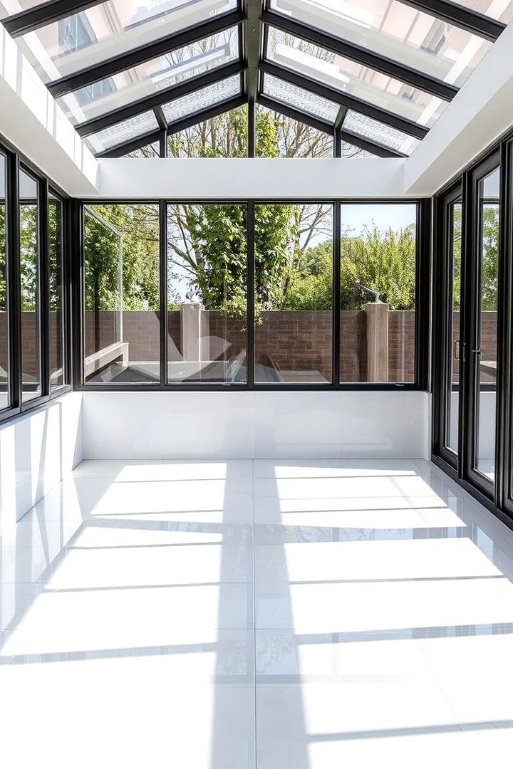 Glossy Reflective Tile Brilliance - 22 Sunroom Tile Floor Ideas