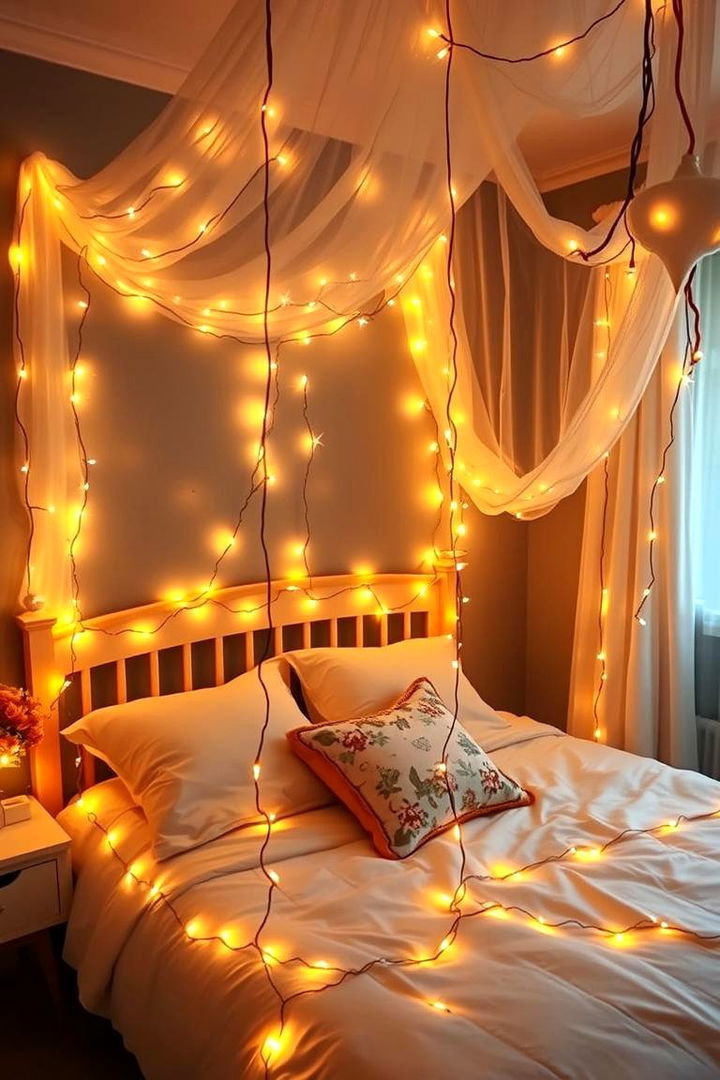 Glowing Fairy Lights - 22 romantic bedroom ideas