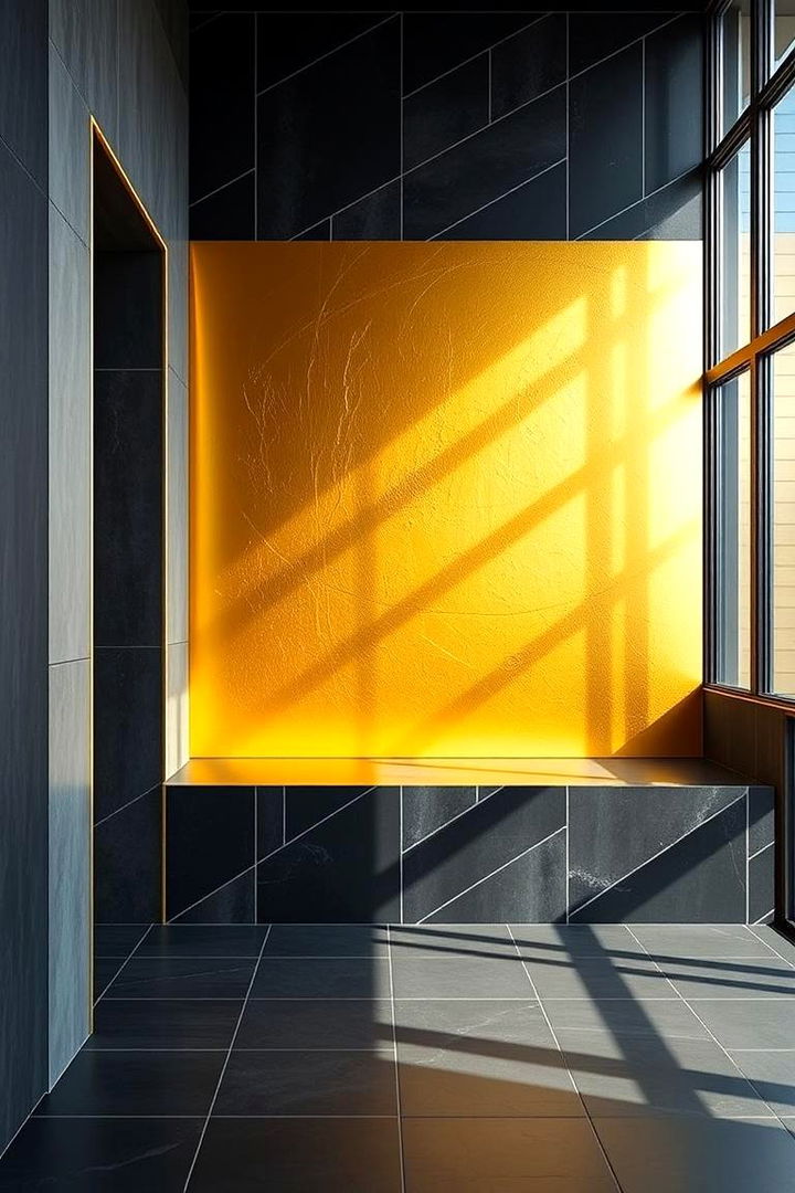 Gold Accent Walls - 22 Black and Gold Bathroom Ideas