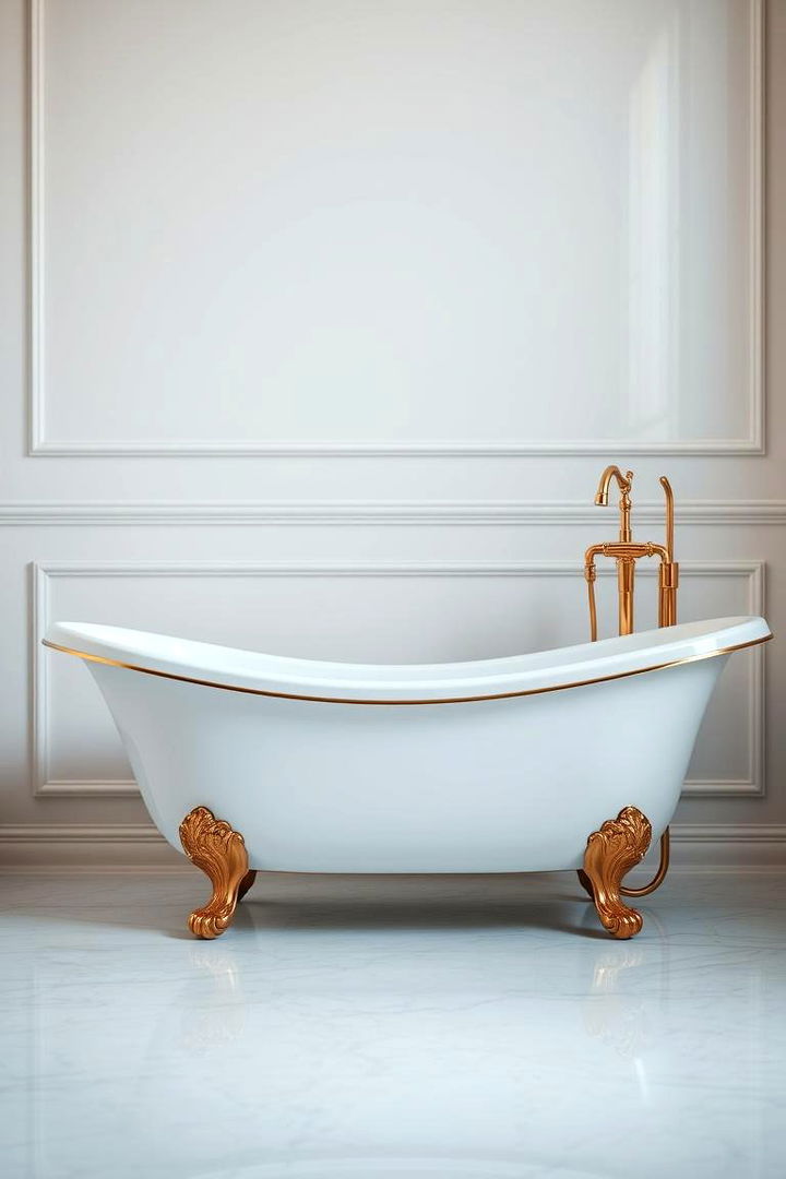 Gold Bathtub Elegance - 22 Gold Bathroom Ideas