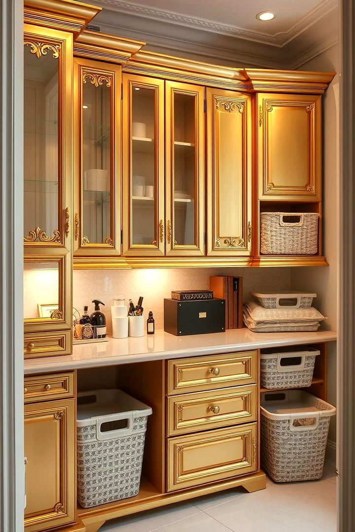 Gold Enhanced Storage Solutions - 22 Gold Bathroom Ideas
