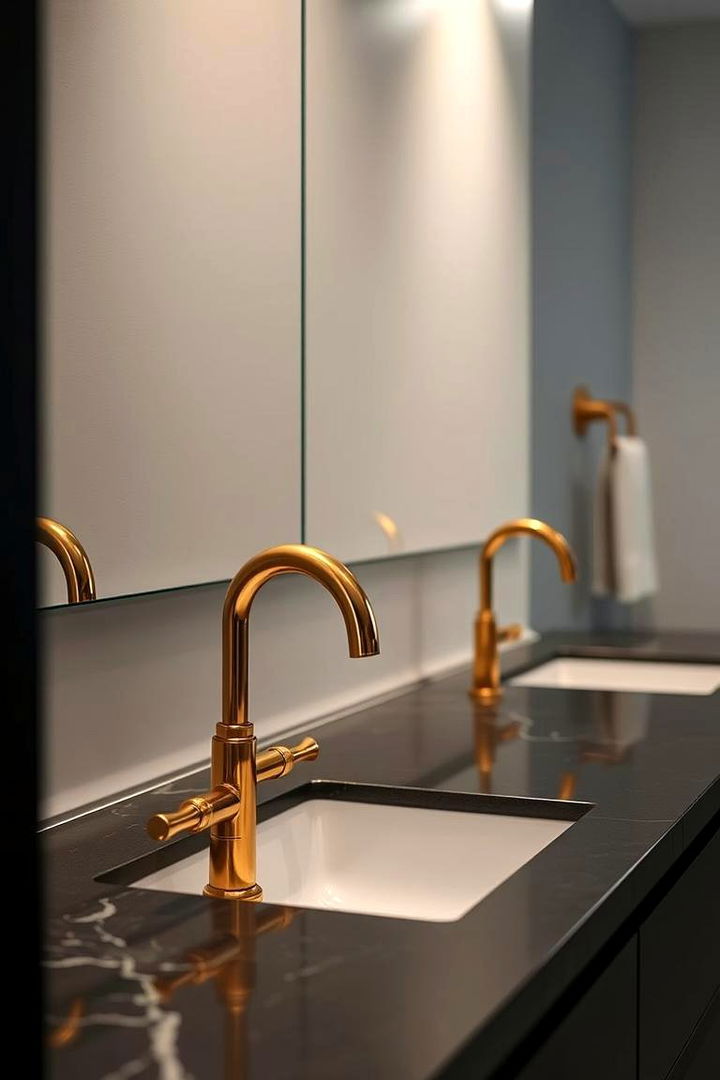 Gold Fixtures and Hardware - 22 Black and Gold Bathroom Ideas