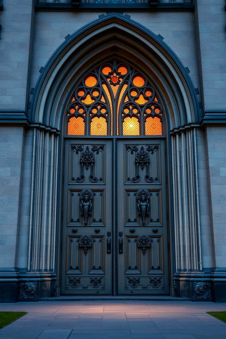 Gothic Double Door Elegance - 22 Gothic Front Door Ideas