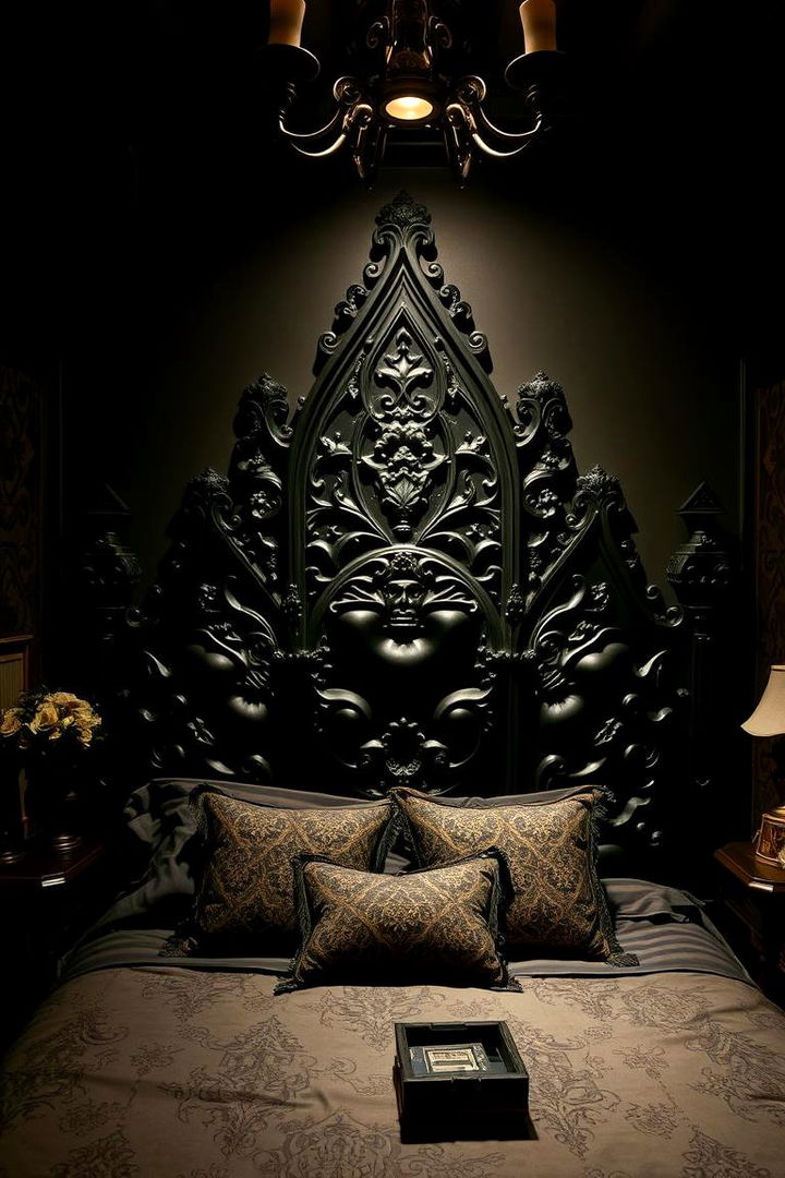 Gothic Elegance Black Headboard - 22 Black Headboard Bedroom Ideas