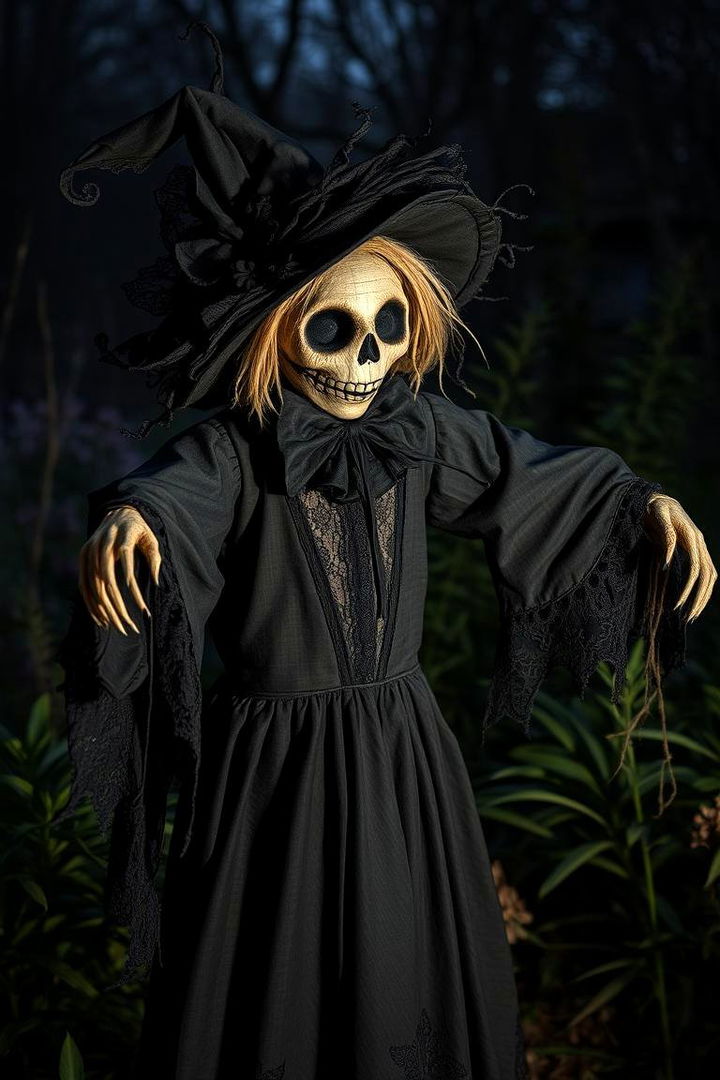 Gothic Mystique Scarecrow Elegance - 22 Garden Scarecrow Ideas