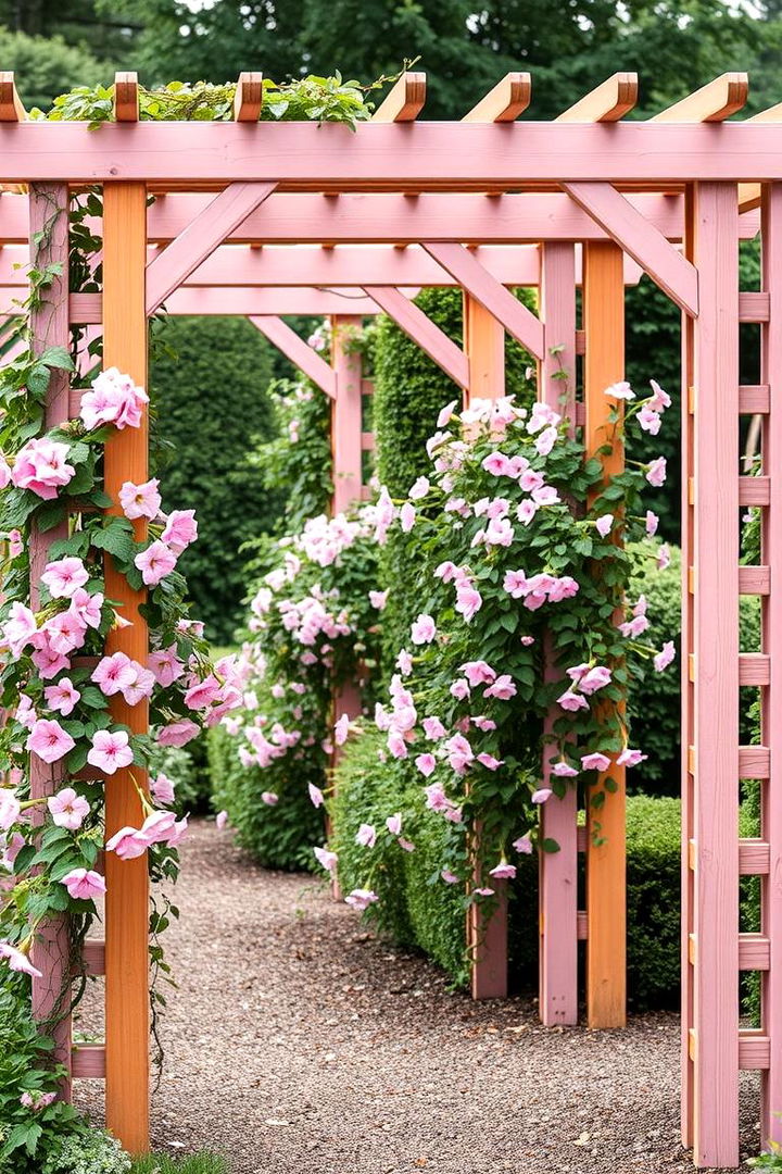 Graceful Pink Garden Trellises - 22 Pink Garden Ideas