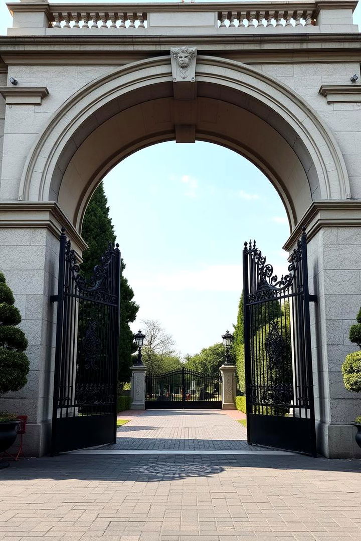 Grand Arched Entrance Gate - 22 Fence Gate Ideas