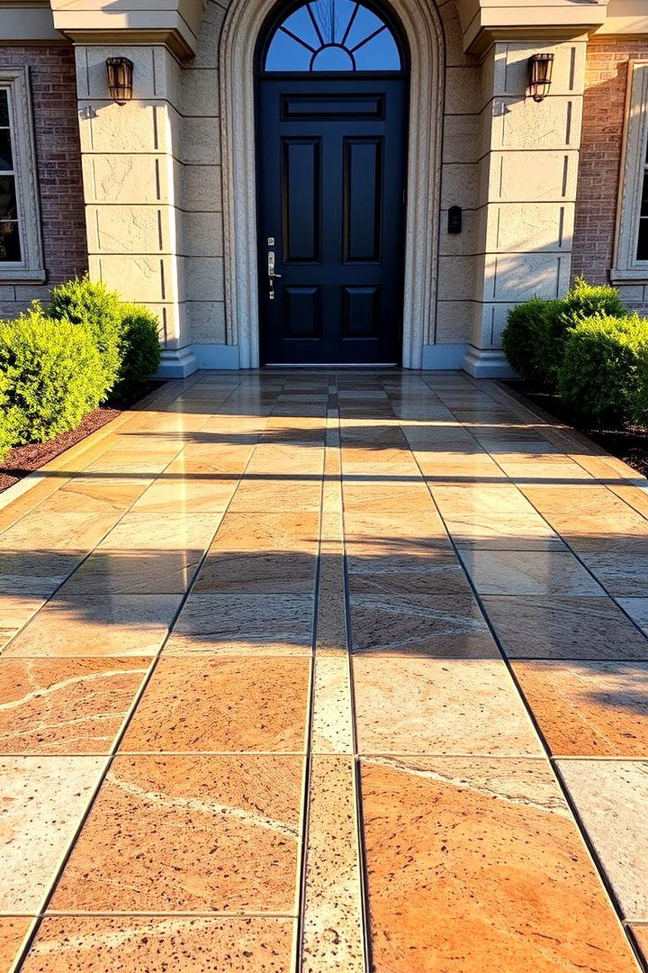 Grand Entrance Focal Point - 22 Granite Walkway Ideas