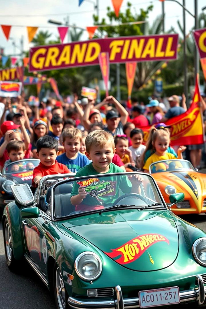 Grand Finale Car Parade - 22 Hot Wheels Birthday Party Ideas