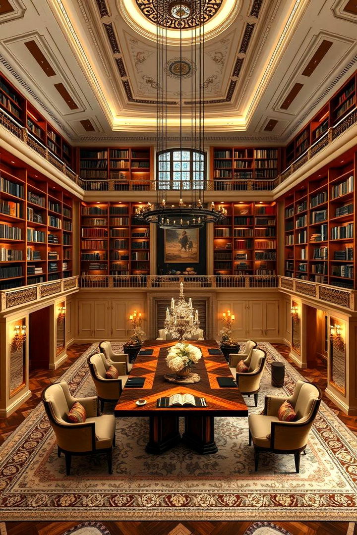 Grand Statement Layout for Impact - 22 Library Dining Room Combo Ideas