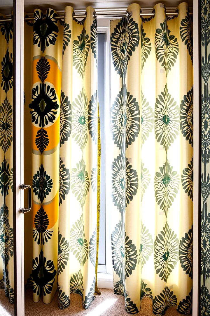 Graphic Print Statement - 22 closet curtain ideas