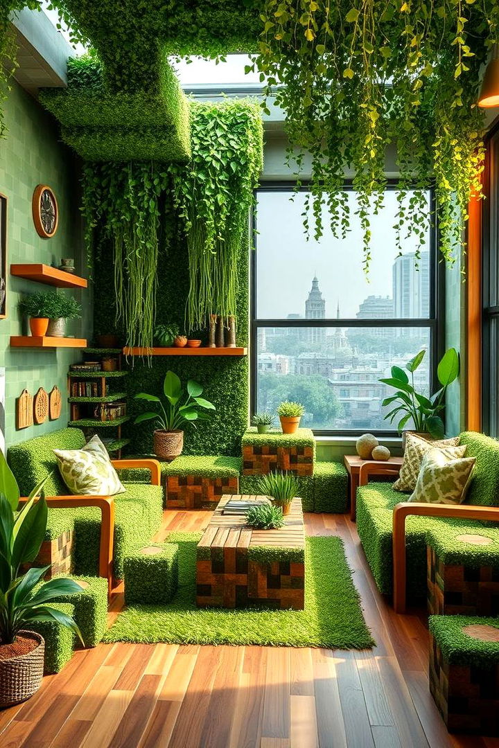 Grass Block Decor Elements - 22 Minecraft Themed Bedroom Ideas