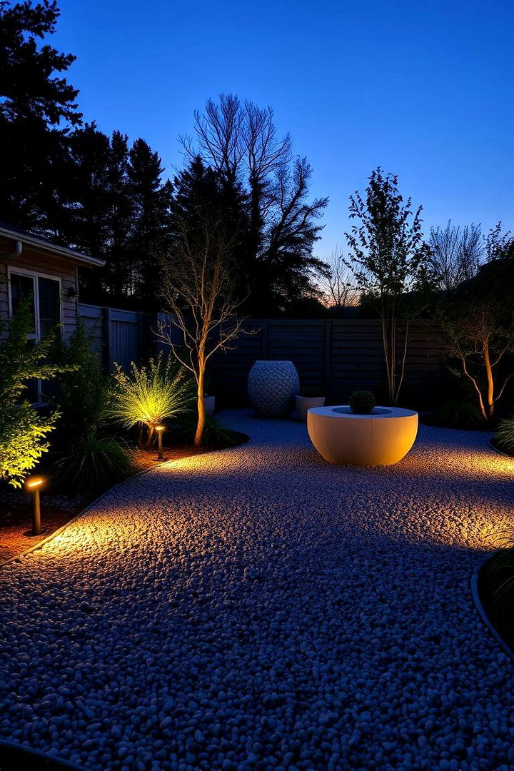 Gravel Garden with Solar Lighting - 22 Gravel Garden Ideas