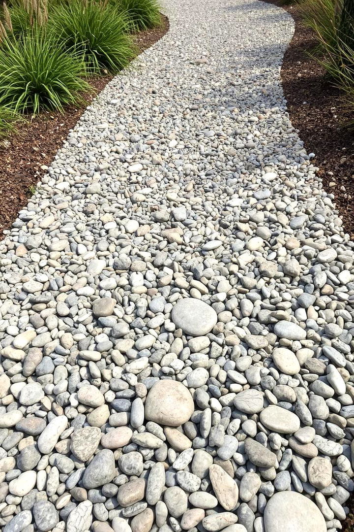 Gravel and Pebble Pathway - 22 Natural Walkway Ideas