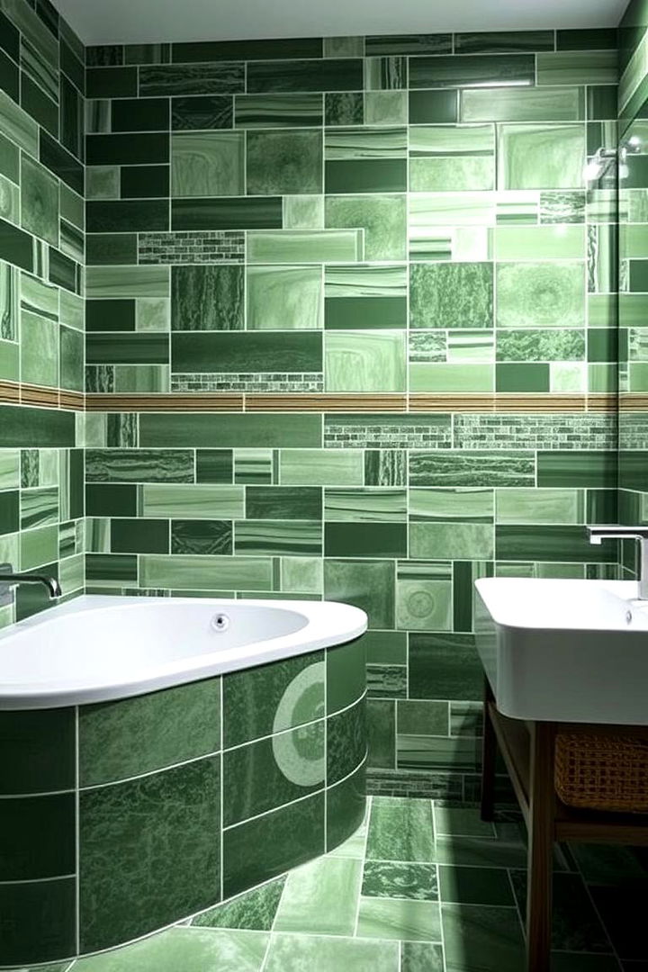 Green Ceramic Tiles - 22 Small Green Bathroom Ideas