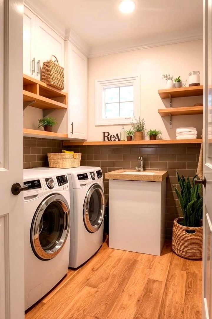 Green Flooring Choices such as Bamboo or Cork - 22 Green Laundry Room Ideas