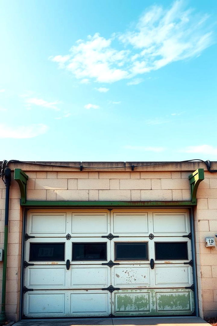Green Industrial Chic - 22 Green Garage Door Ideas