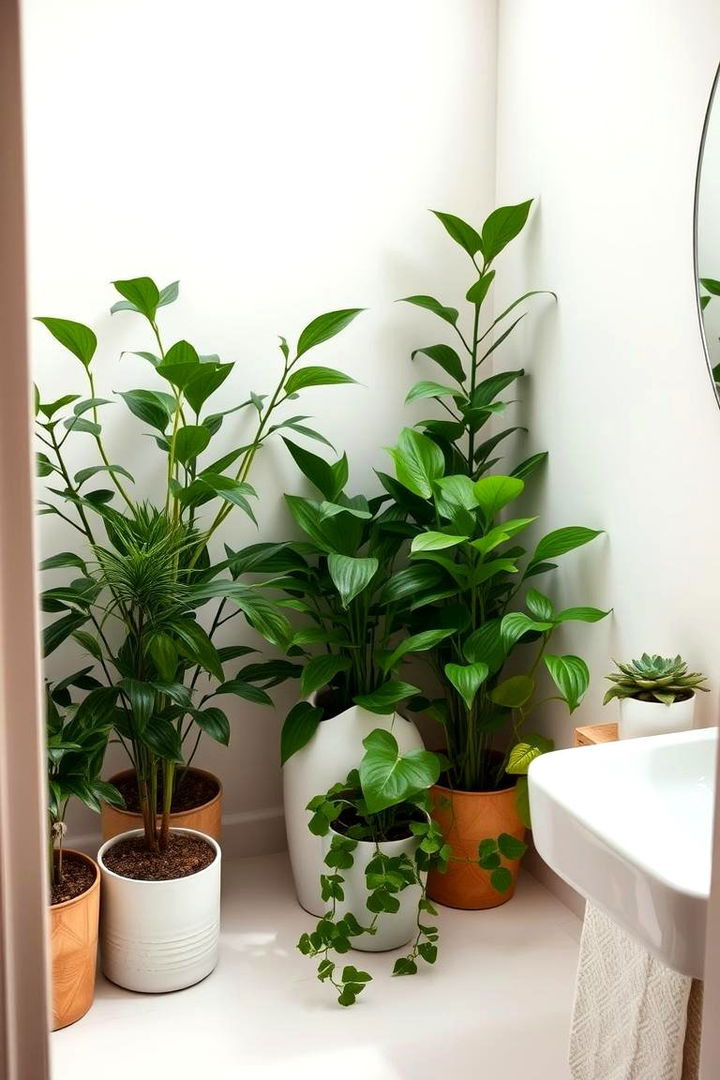 Green Plant Corners - 22 Boho Bathroom Ideas