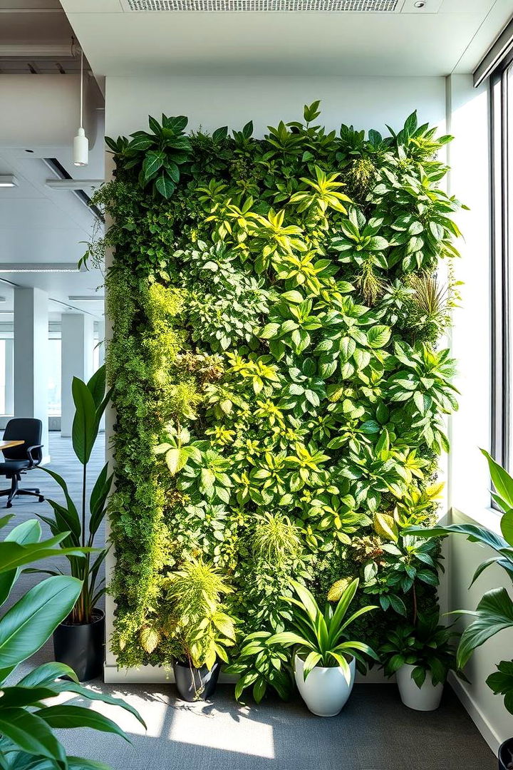 Green Wall Installations - 22 Green Home Office Ideas