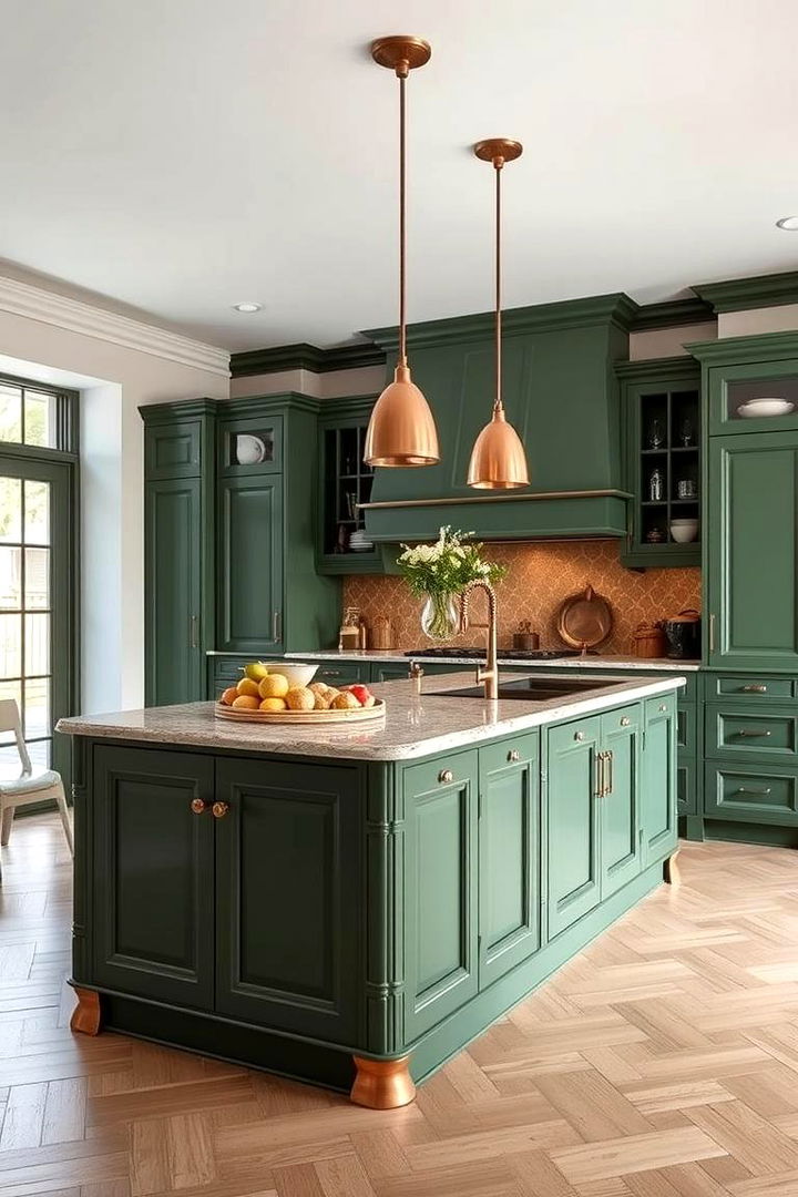 Green and Copper Kitchen Islands - 22 Green and Copper Kitchen Ideas
