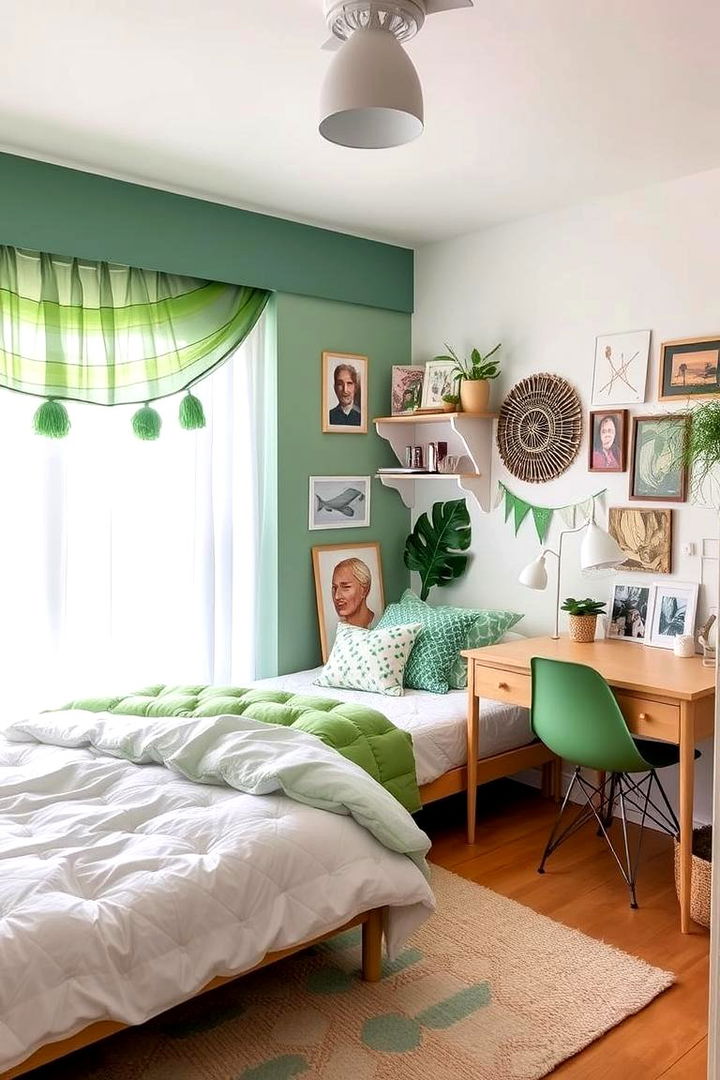 Green and White Accents with DIY Decor - 22 Green and White Bedroom Ideas