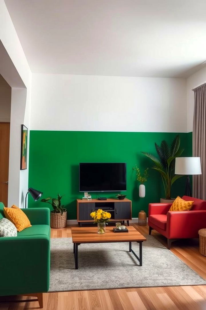 Green and White Contrast - 22 Green Accent Wall Ideas