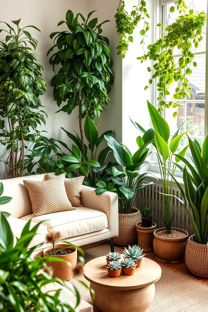 Greenery and Indoor Plants - 22 Cream Couch Living Room Ideas