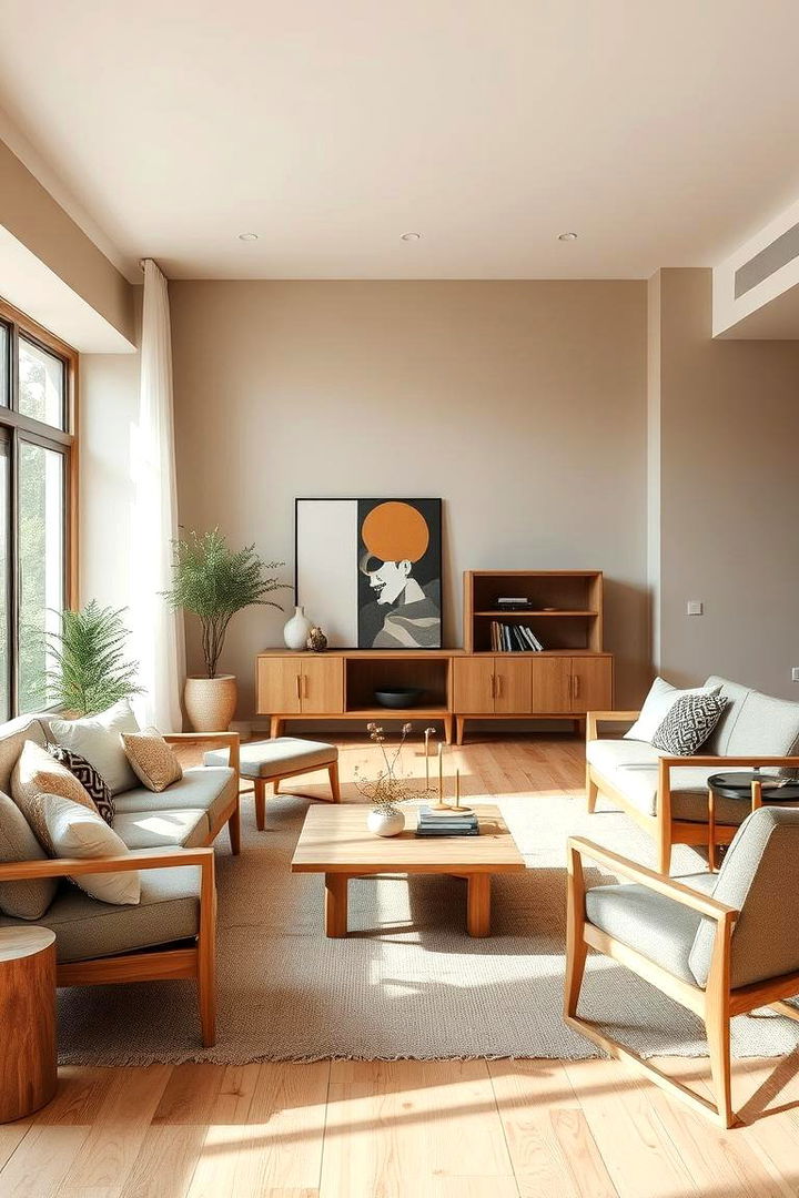 Greige and Wood Synergy - 22 Greige Living Room Ideas