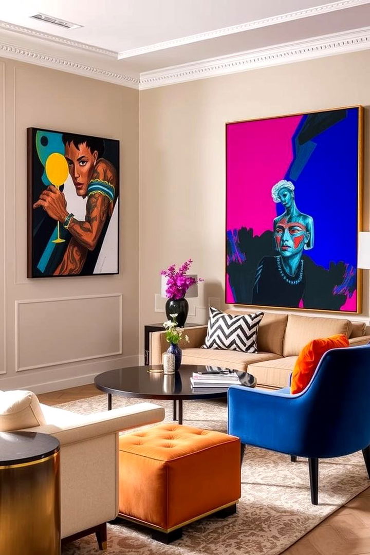 Greige with Bold Accents - 22 Greige Living Room Ideas